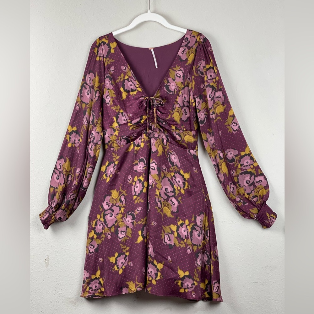 FREE PEOPLE Floral Mini Wrap Dress